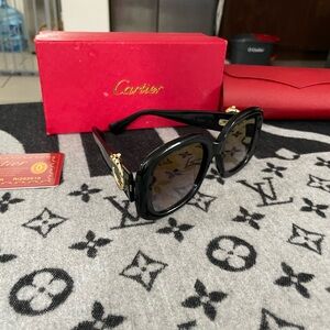 Cartier Black and Gold Sunglasses